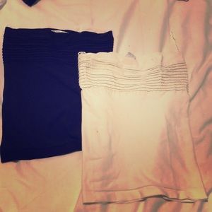 Black and white tight fitted tube tops